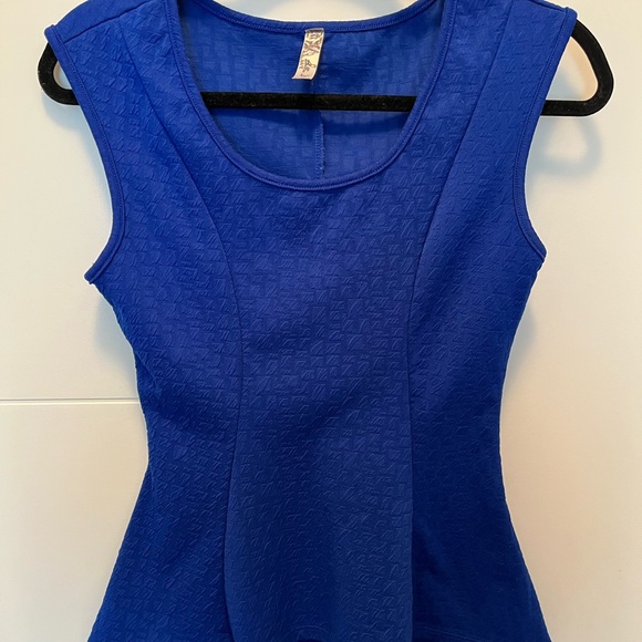 Blue Peplum Top - Picture 3 of 5